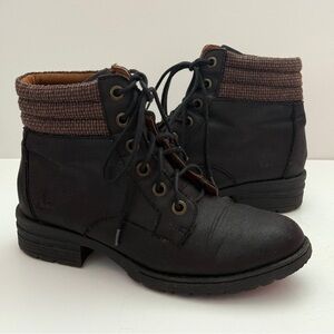 Born of Concept Combat Boots Black Grunge Lace-Up Ankle Boots Hiker Sz 8M